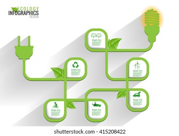 Ecology connection  concept green Templates . Vector infographic illustration