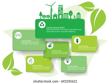 Ecology connection concept green Templates . Vector 

infographic illustration