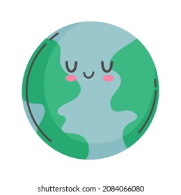 ecology conscience planet cartoon icon