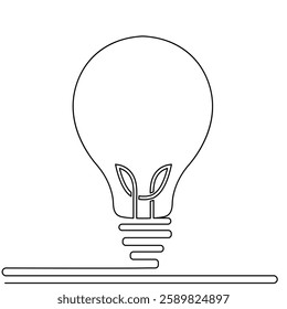 The ecology of a continuous one-line drawing of isolated outline vector art with sustainability