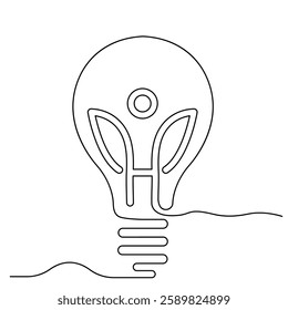 The ecology of a continuous one-line drawing of isolated outline vector art with sustainability