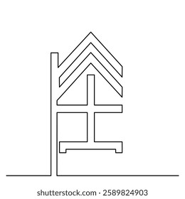 The ecology of a continuous one-line drawing of isolated outline vector art with sustainability