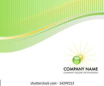 Ecology Corporate Template Background with Logo - Vector