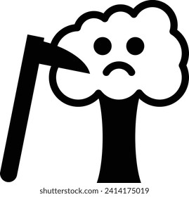 Ecology. Deforestation icon vector illustration