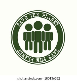 ecology design over beige background vector illustration