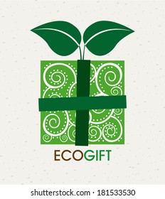 ecology design over beige background, vector illustration