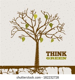 Ecology design over beige background, vector illustration