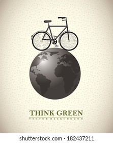 Ecology design over  beige background, vector illustration