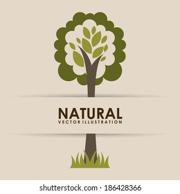 Ecology design over beige background, vector illustration