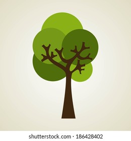 Ecology design over beige background, vector illustration
