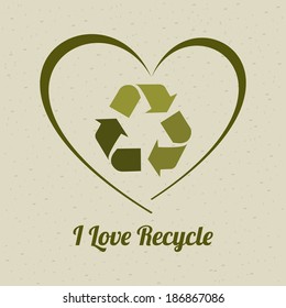Ecology design over beige background, vector illustration