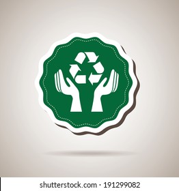 Ecology  design over beige background, vector illustration
