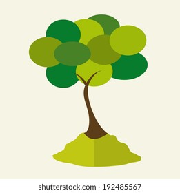Ecology design over beige background, vector illustration