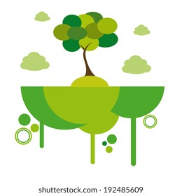 Ecology design over beige background, vector illustration