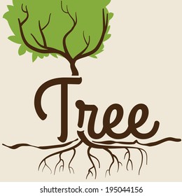 Ecology design over beige background, vector illustration