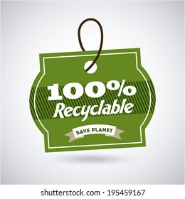Ecology design over beige background, vector illustration
