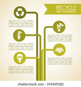 Ecology design over beige background, vector illustration