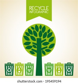 Ecology design over beige background, vector illustration