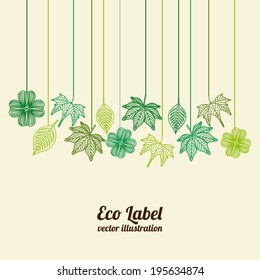 Ecology design over beige background, vector illustration
