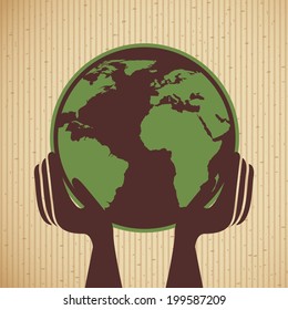 Ecology design over beige background, vector illustration