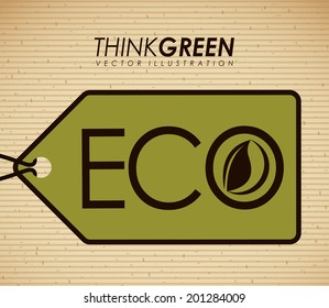 Ecology design over beige background, vector illustration