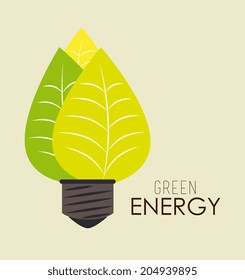 Ecology design over beige background, vector illustration