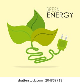 Ecology design over beige background, vector illustration