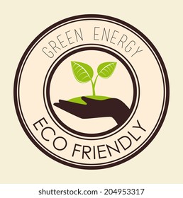 Ecology design over beige background, vector illustration