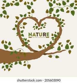 Ecology design over beige background, vector illustration