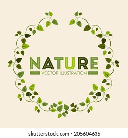 Ecology design over beige background, vector illustration