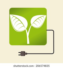 Ecology design over beige background, vector illustration Ecology design over beige background, vector illustration