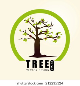 Ecology design over beige background, vector illustration