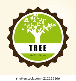 Ecology design over beige background, vector illustration