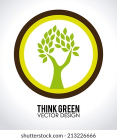 Ecology design over beige background, vector illustration