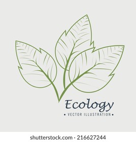 Ecology design over beige background, vector illustration