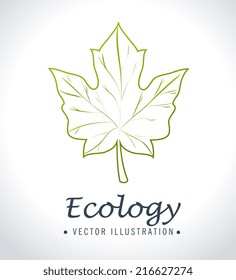 Ecology design over beige background, vector illustration