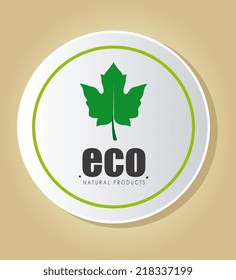 Ecology design over beige background, vector illustration