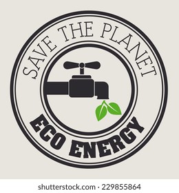 Ecology design over beige background, vector illustration
