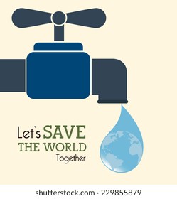 Ecology design over beige background, vector illustration
