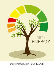 Ecology design over beige background, vector illustration.