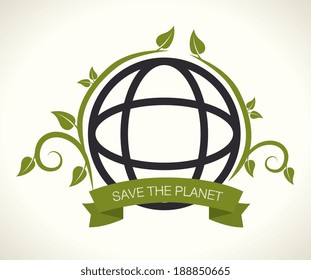 Ecology design over beige background,vector illustration