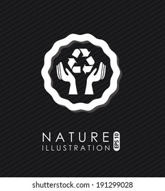Ecology  design over black background, vector illustration
