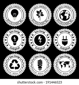 Ecology design over black background, vector illustration