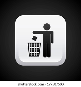 Ecology design over black background, vector illustration