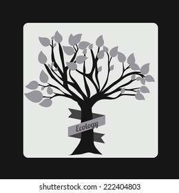 Ecology design over black background, vector illustration