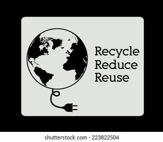 Ecology design over black background, vector illustration