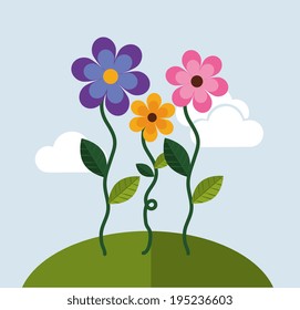Ecology design over blue background, vector illustration