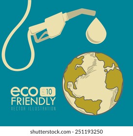 Ecology design over blue background, vector illustration.
