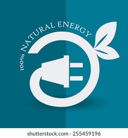 Ecology design over blue background, vector illustration.