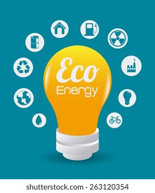 Ecology design over blue background, vector illustration.